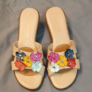 Italian Shoemakers Floral Embellished Sandals - Multicolor